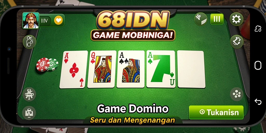 Tampilan gameplay seru di 68IDN, menunjukkan aksi Domino yang menarik.