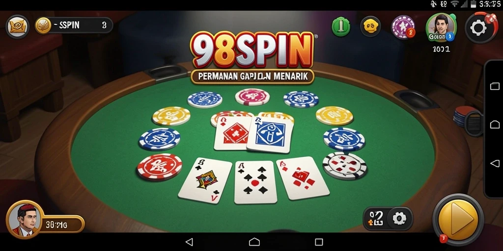 Screenshot gameplay 98SPIN yang menampilkan suasana bermain Gaple.