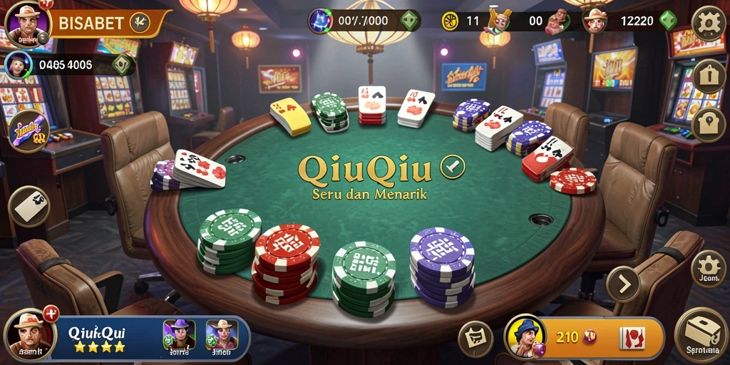Screenshot gameplay <strong>BISABET</strong> menampilkan aksi seru QiuQiu.