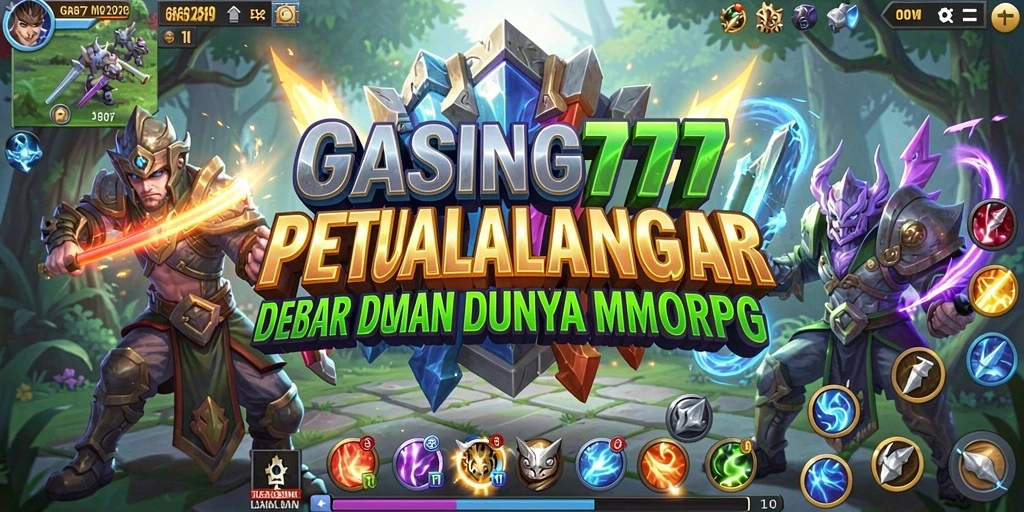 Screenshot GASING777 menampilkan aksi pertempuran yang seru dalam dunia MMORPG.