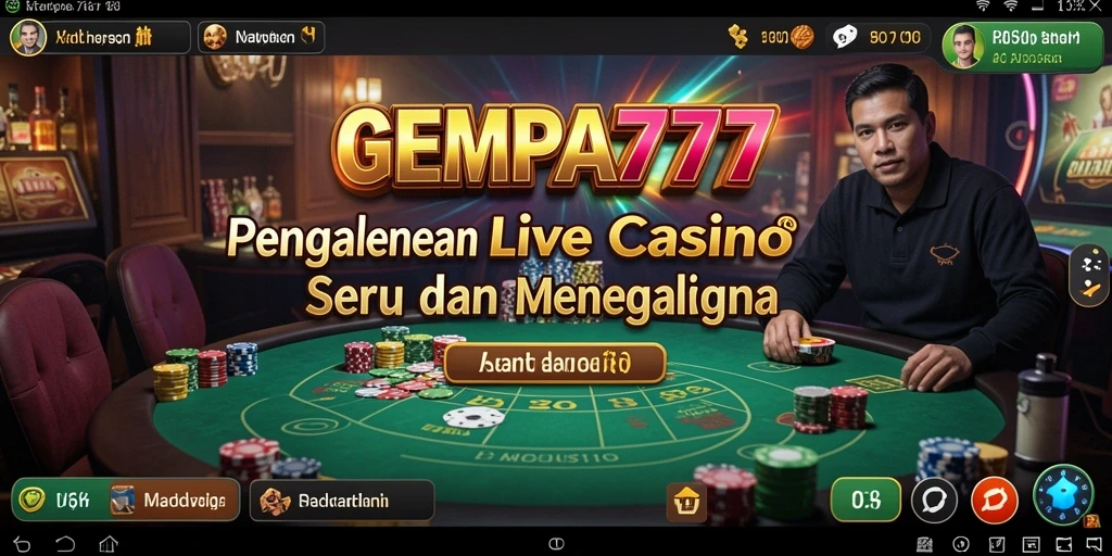 Tampilan layar permainan Live Casino di GEMPA777 yang mendebarkan.
