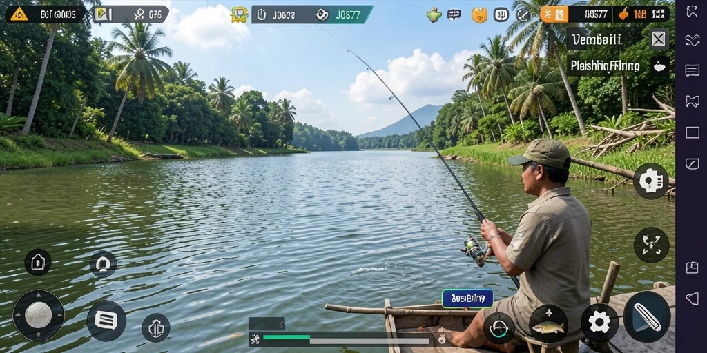 Gameplay JOS77 menampilkan aktivitas memancing dengan pemandangan yang menakjubkan.