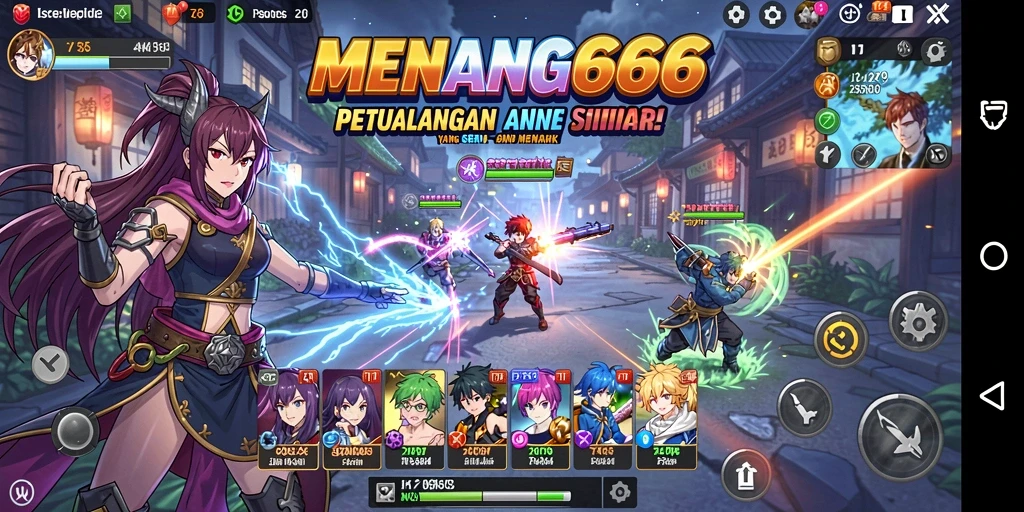 Tampilan menarik dari gameplay MENANG666 dengan karakter anime yang dinamis.