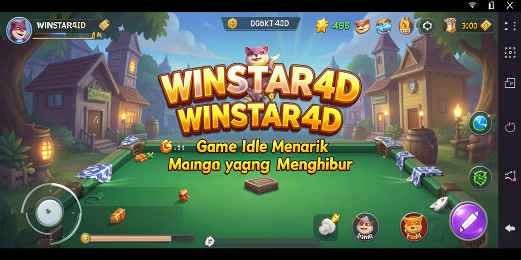 Screenshot gameplay <strong>WINSTAR4D</strong> menunjukkan serunya mengelola karakter Idle.